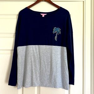 Lilly Pulitzer Finn top navy/grey